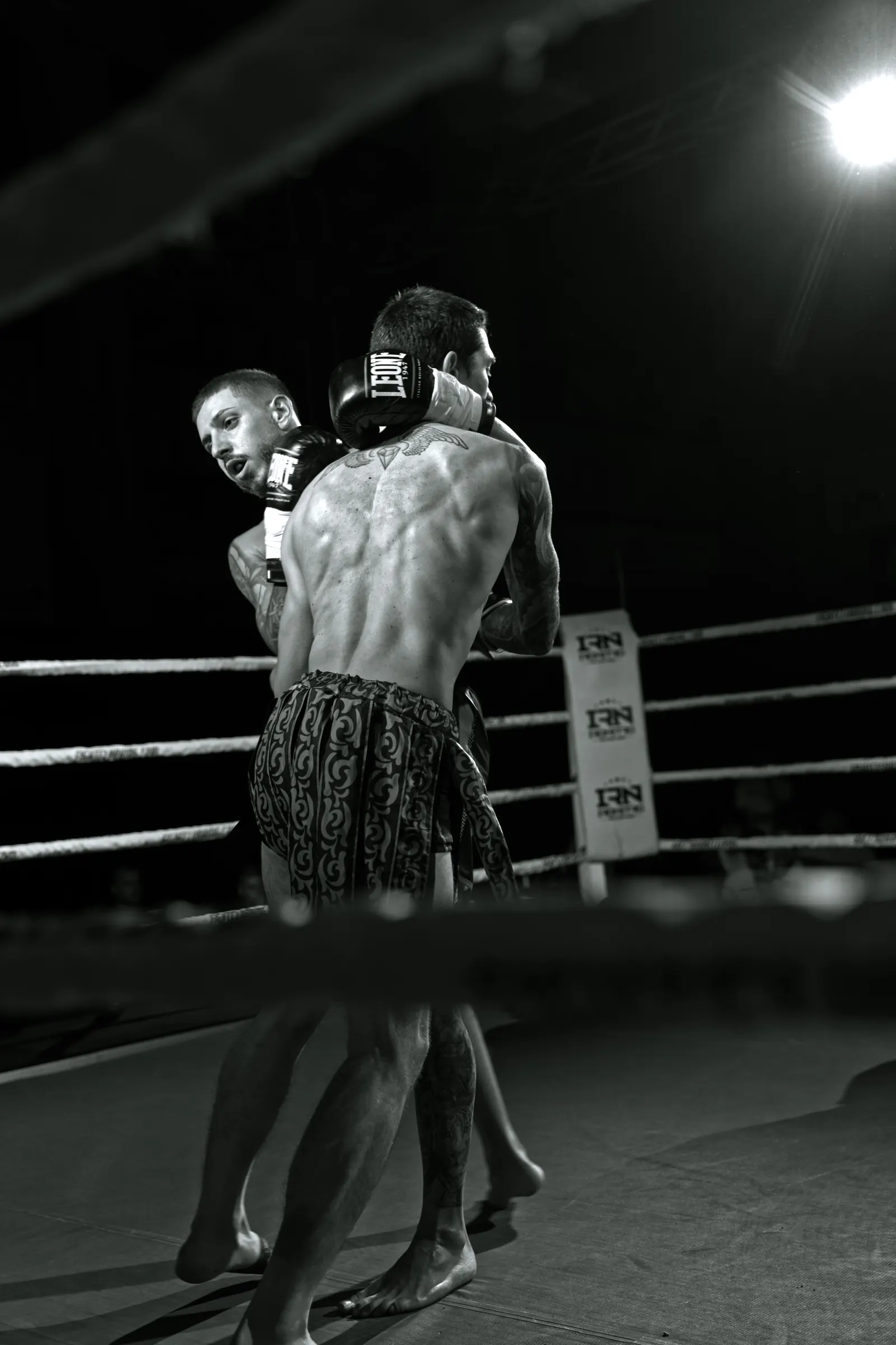 Due professionisti sul ring durante un galà